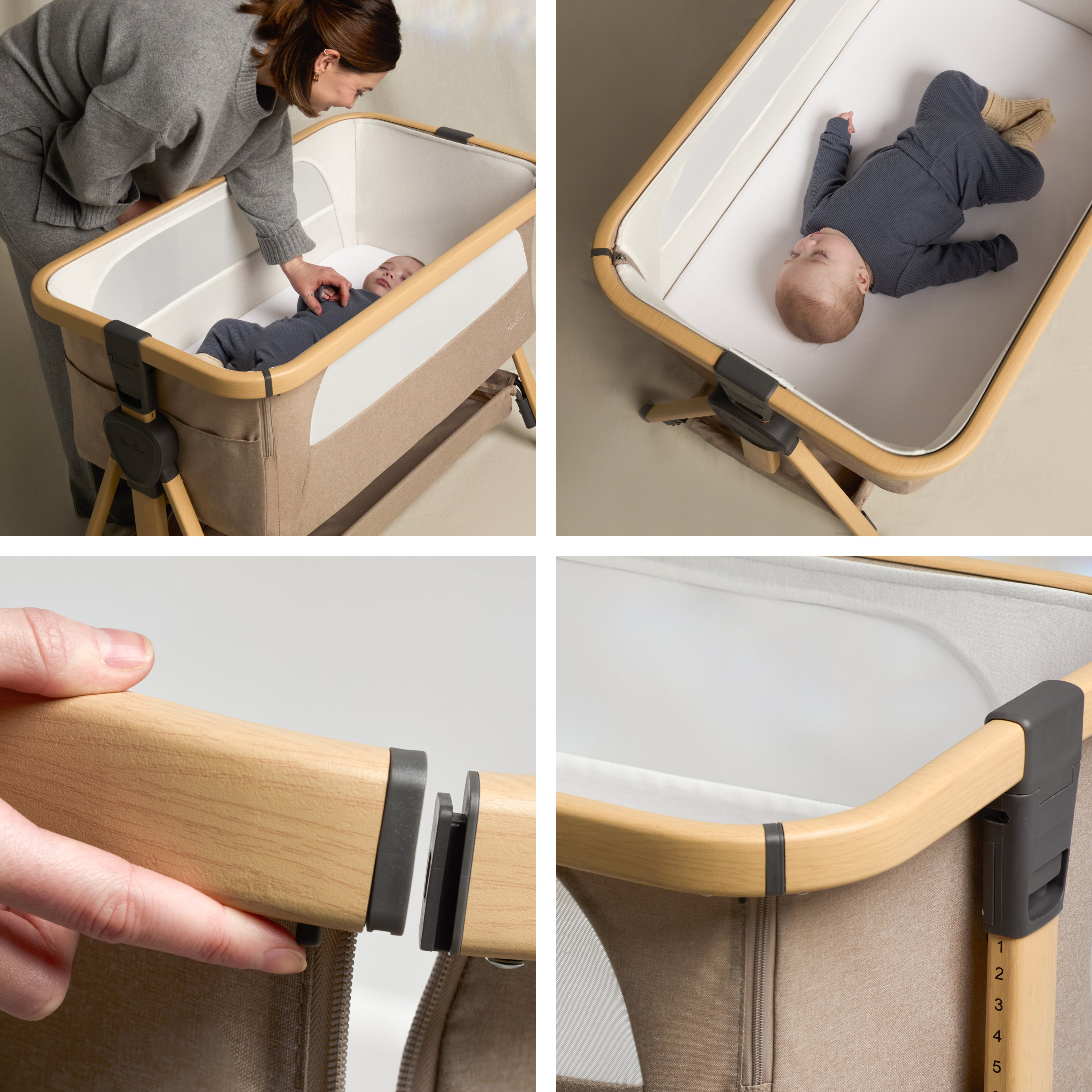 Lunar Bedside Crib Oatmeal New Arrival Bundle - Bunny Print