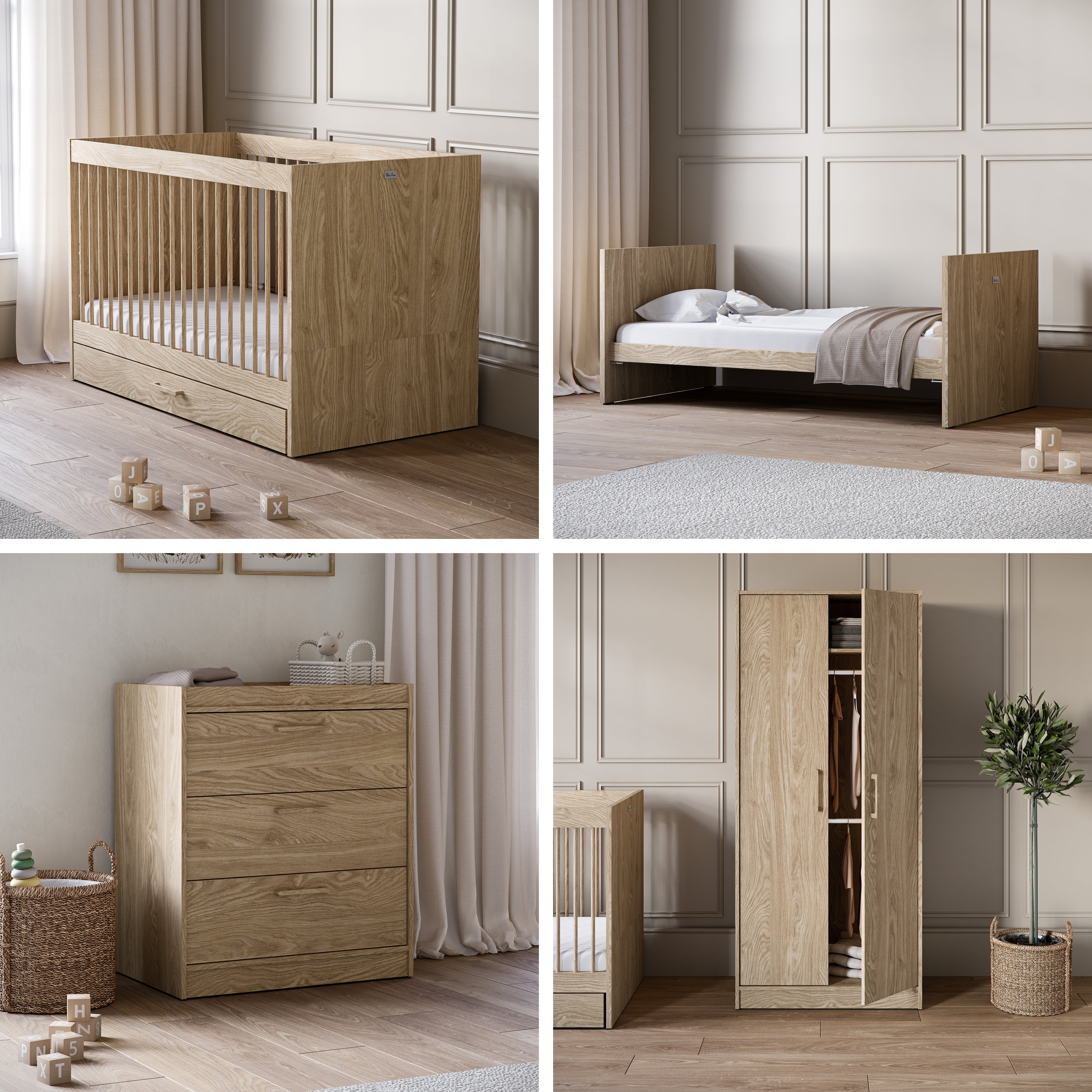 Geneva 4 Piece Nursery Room Set With Mattress