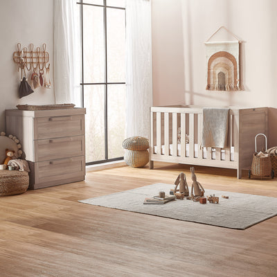 Bromley Oak 2 Piece Nursery Room Set With Mattress