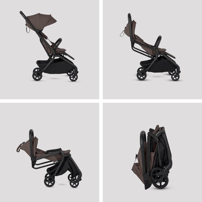 Nia Chocolate Compact Travel System Natural Taupe (8 Piece)