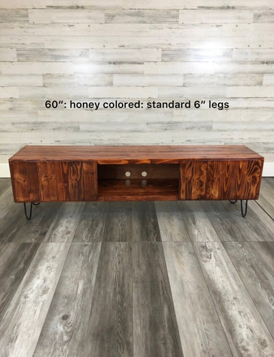 Handcrafted Wood TV Stand with Soft-Close Doors