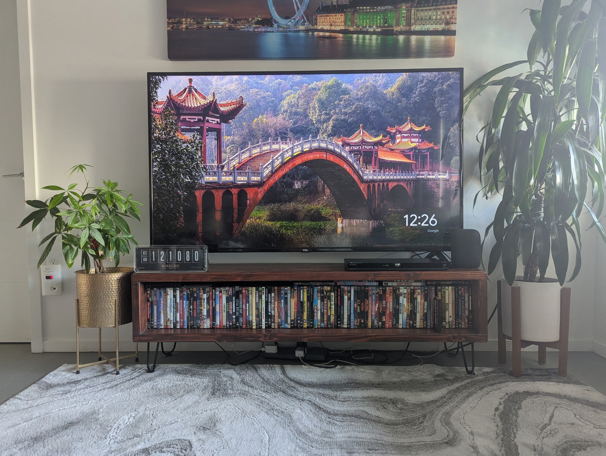 Handcrafted Wood TV Stand & Entertainment Center with DVD Storage