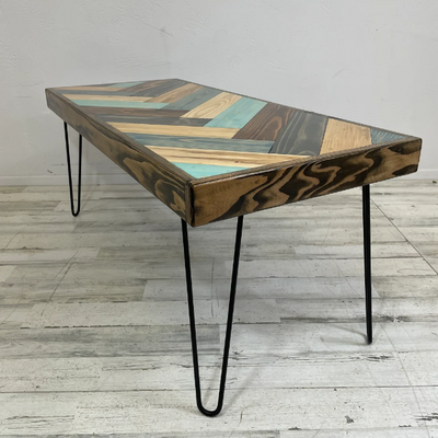 "I Got The Blues" Herringbone Coffee Table