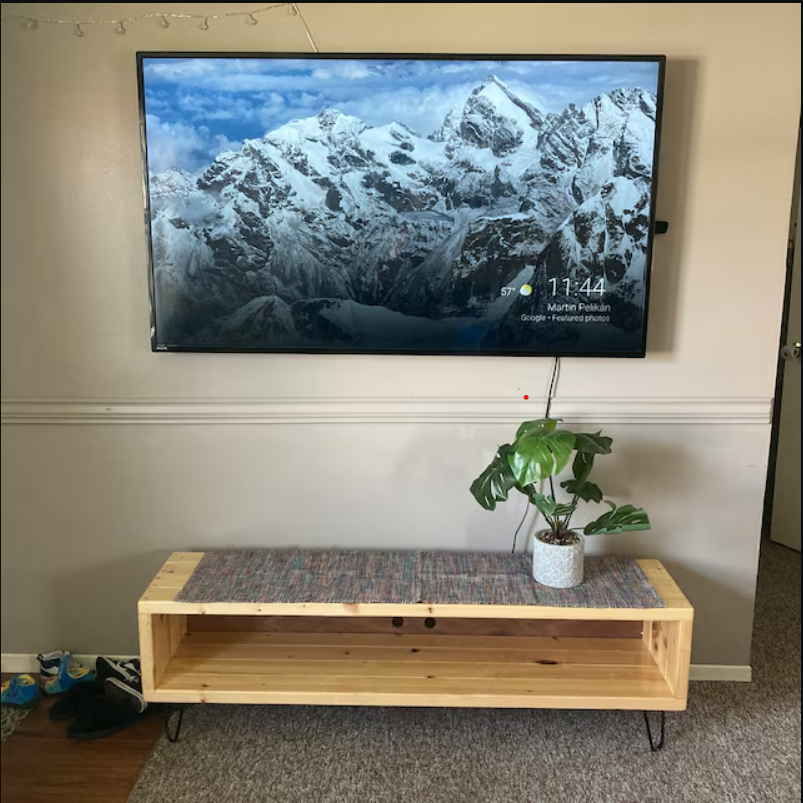 Handcrafted Wood TV Stand & Entertainment Center with DVD Storage