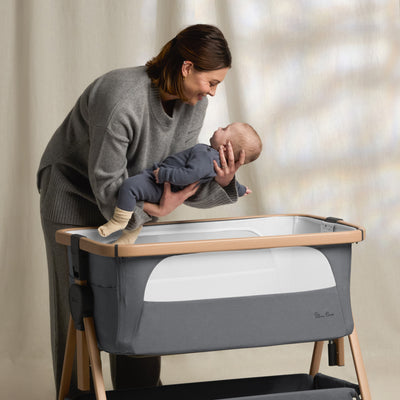 Lunar Bedside Crib Whisper Grey