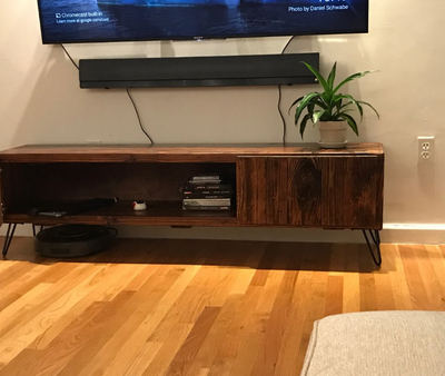 Handcrafted Wood TV Stand with Soft-Close Doors