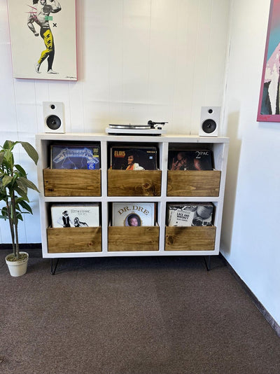 6-Pack Vinyl Record Storage with Drawers