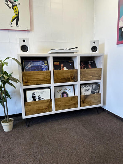 6-Pack Vinyl Record Storage with Drawers