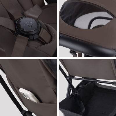 Nia Chocolate Compact Travel Stroller