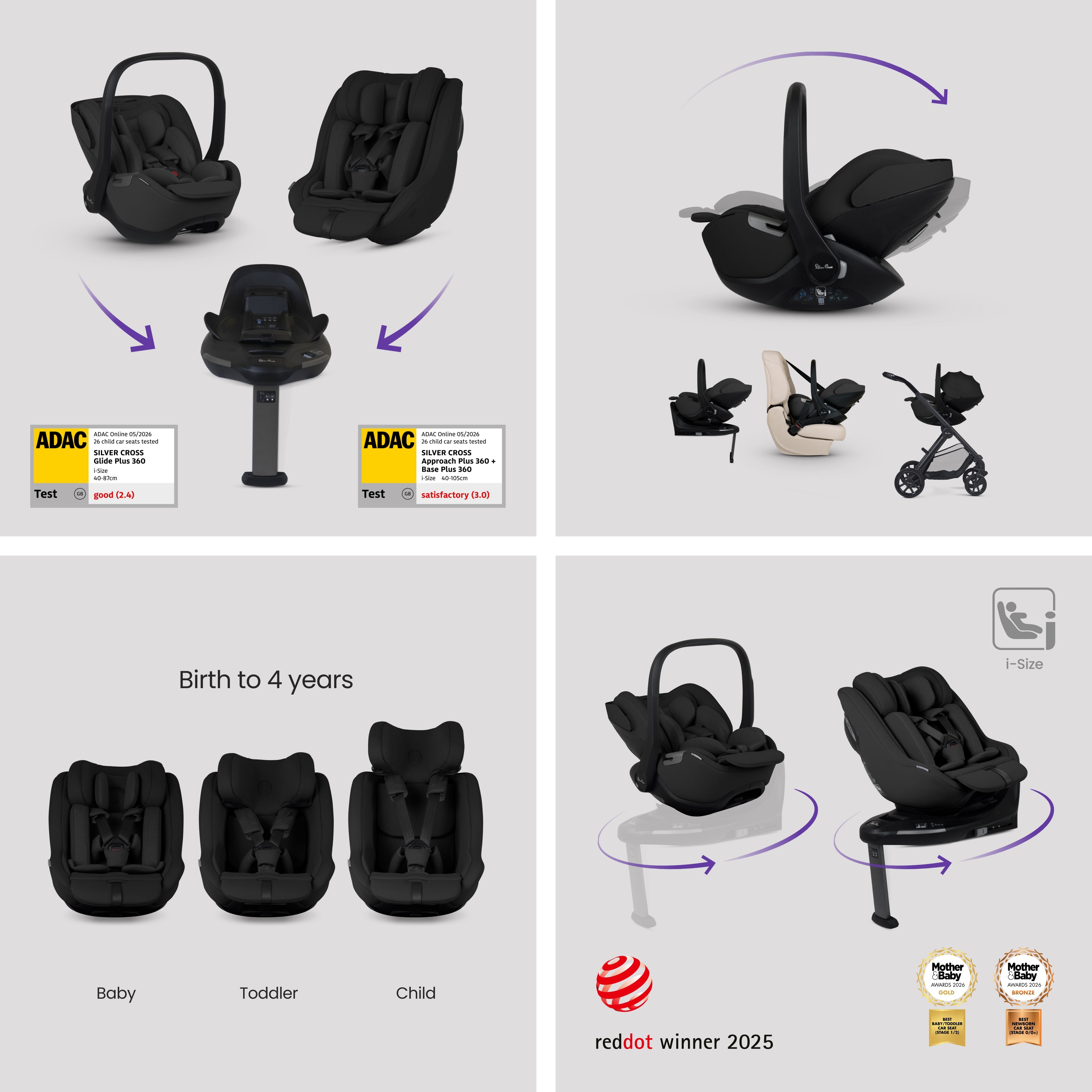 Reef 2 Mocha Travel System Ultimate 360 Family Car Seat Bundle (12 piece)
