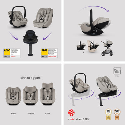 Reef 2 SPECIAL EDITION Frappe Travel System Ultimate 360 Natural Taupe Family Car Seat Bundle (12 piece)