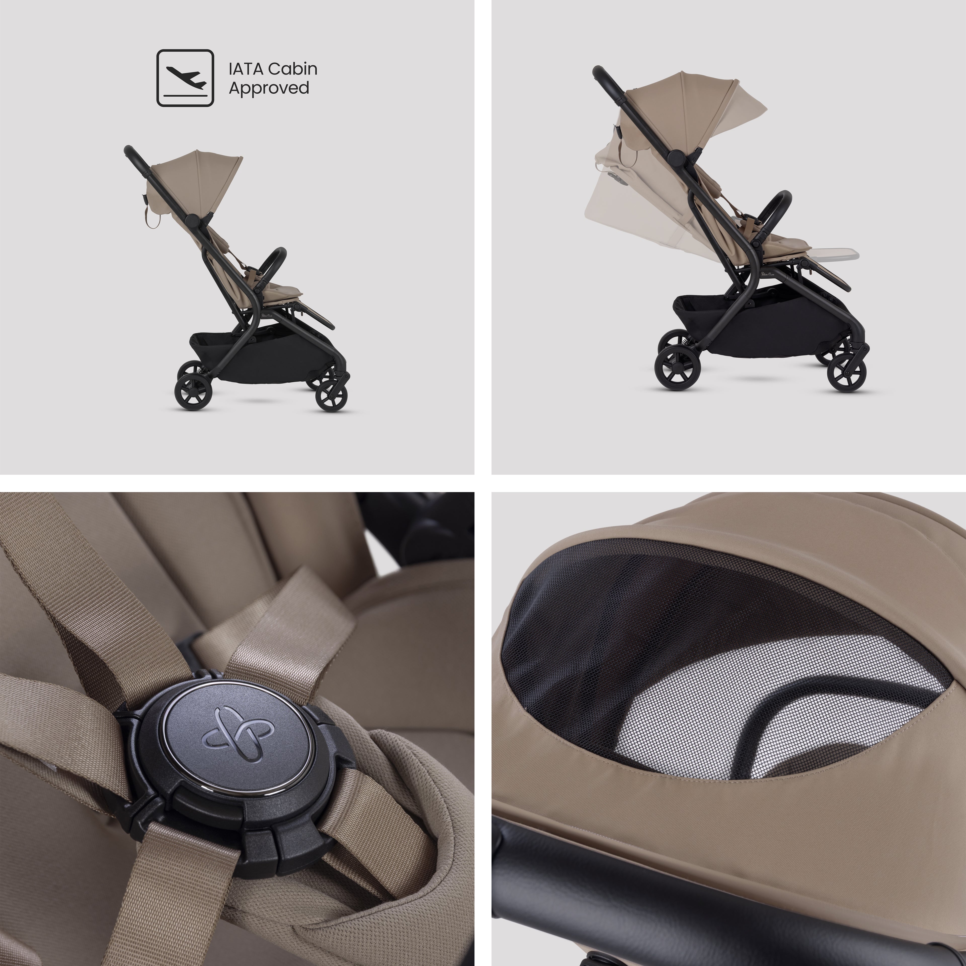 Nia Champagne Compact Travel System Natural Taupe (8 Piece)