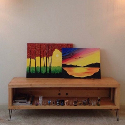 Handcrafted Wood TV Stand & Entertainment Center with DVD Storage