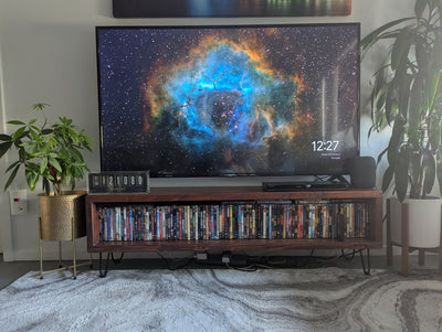 Handcrafted Wood TV Stand & Entertainment Center with DVD Storage