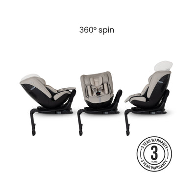 Motion 3 All Size 360 Rotating Car Seat Natural Taupe