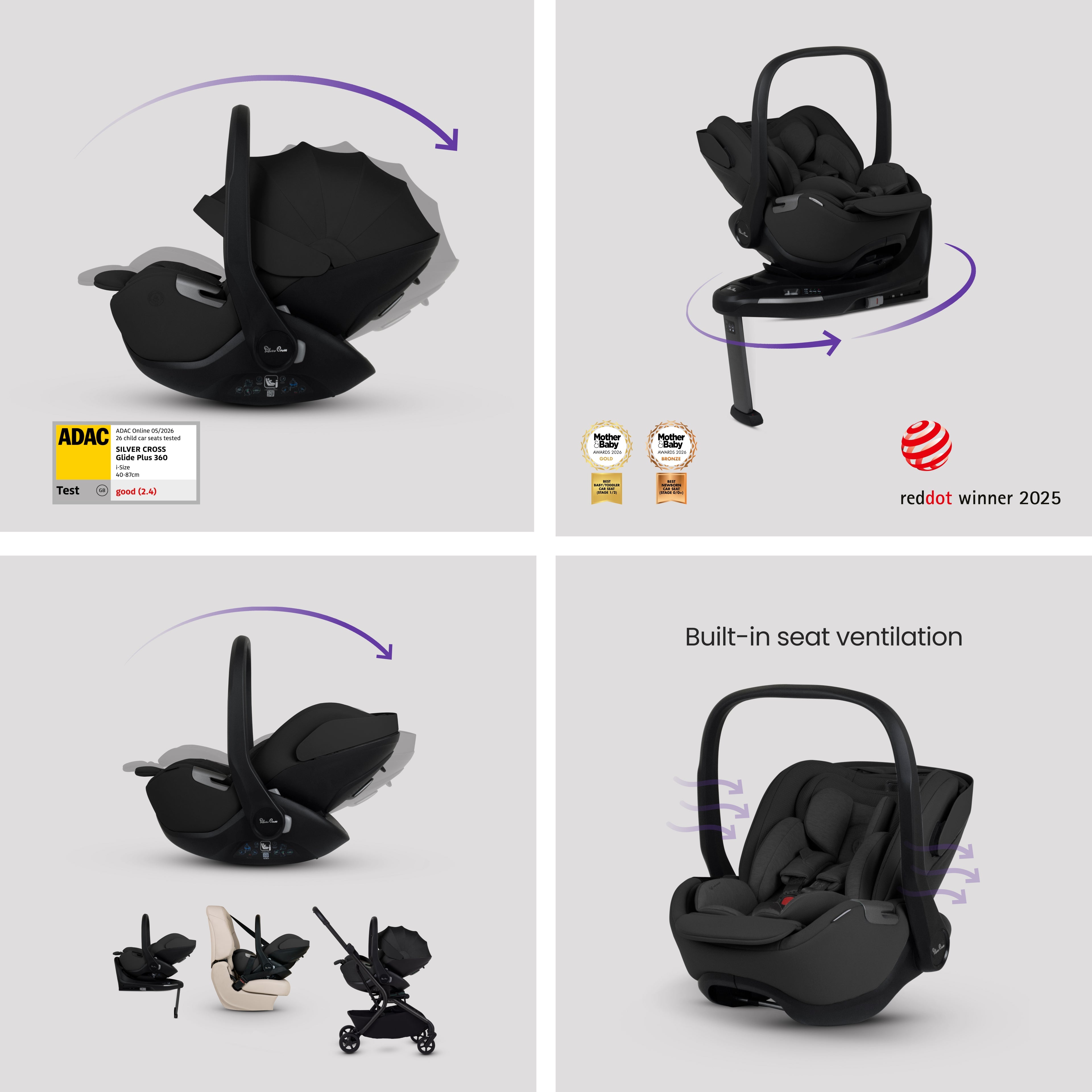 Nia Onyx Compact Travel System with Accessory Pack (12 Piece)