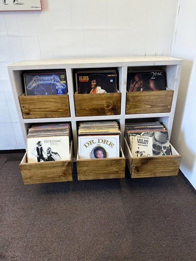 6-Pack Vinyl Record Storage with Drawers